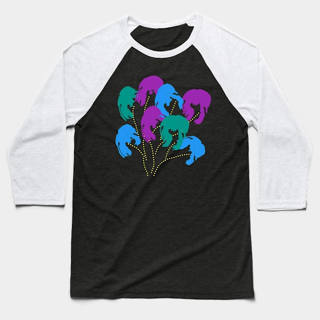 Fantasy flower vector Baseball T-Shirt by Fadmel